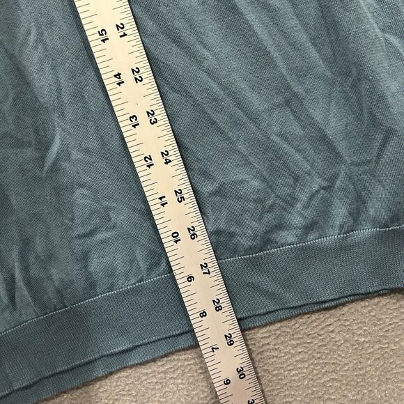 John Smedley Shirt Mens XL Blue England Knit Polo Preppy Sea Island Cotton - Picture 10 of 10